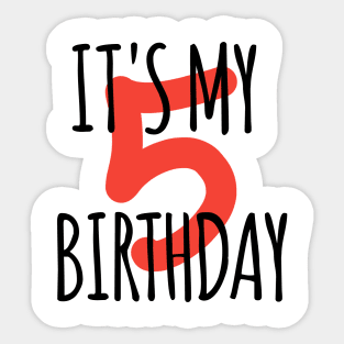 It's My 5th Birthday Sticker